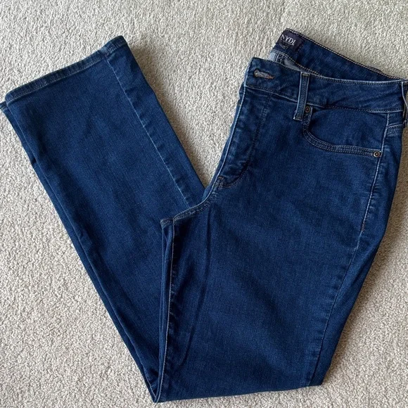 NYDJ Dark Blue Straight Leg Jeans - Picture 1 of 8
